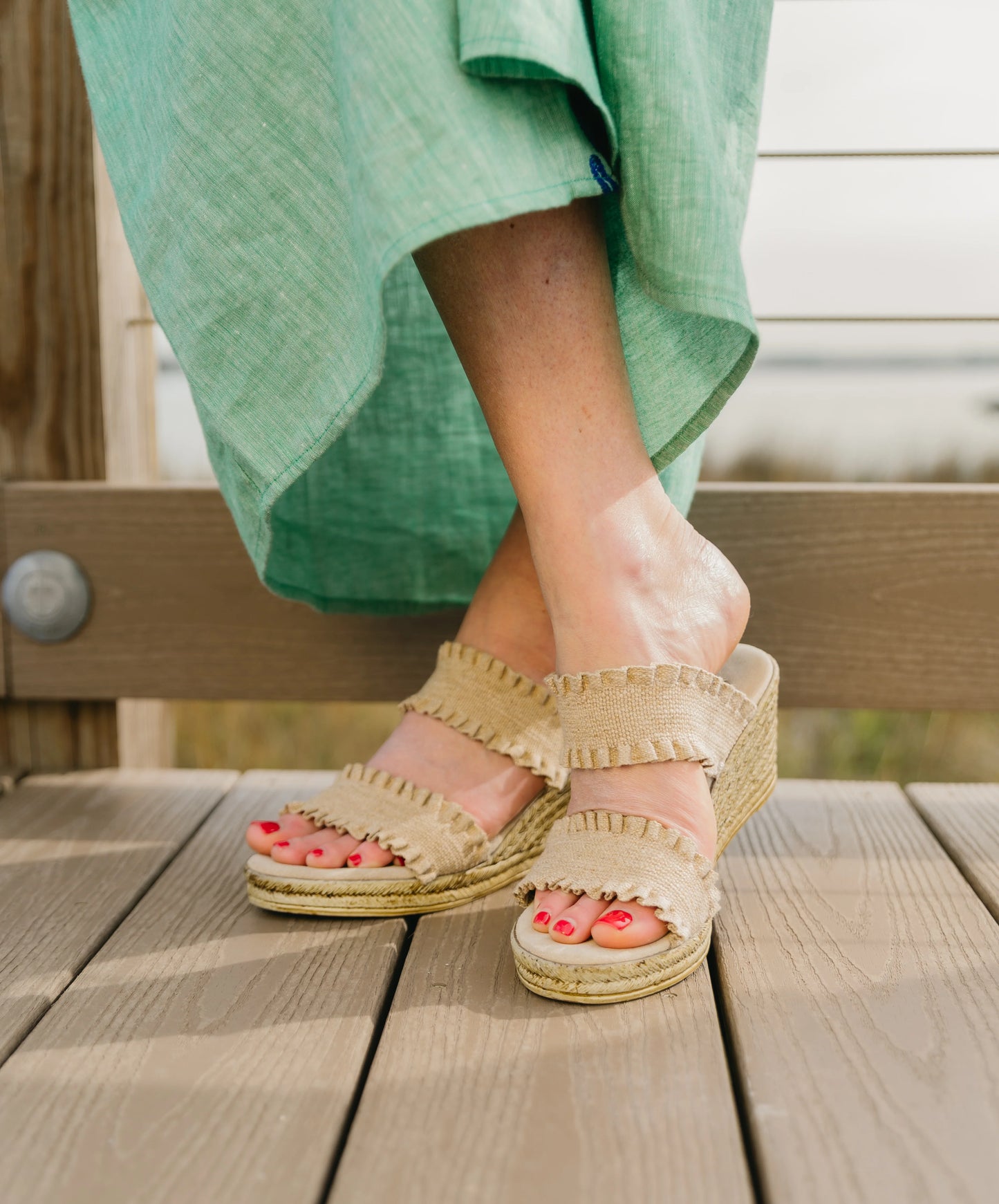 Dorset | Backless Heeled Wedge Sandal