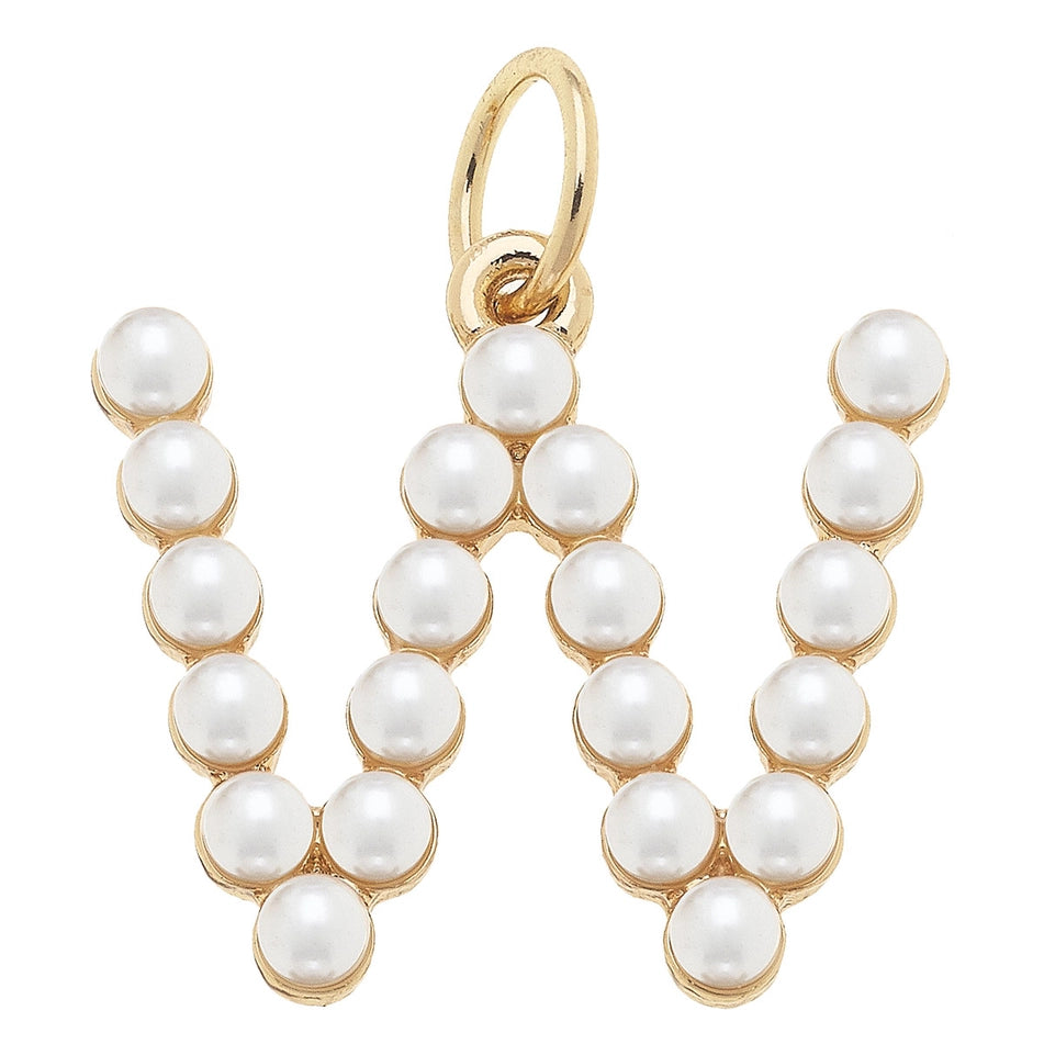 Pearl-Studded Letter Charm