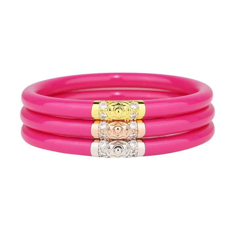 Epic Pink Three Kings All Weather Bangles Set Of BuDhaGirl