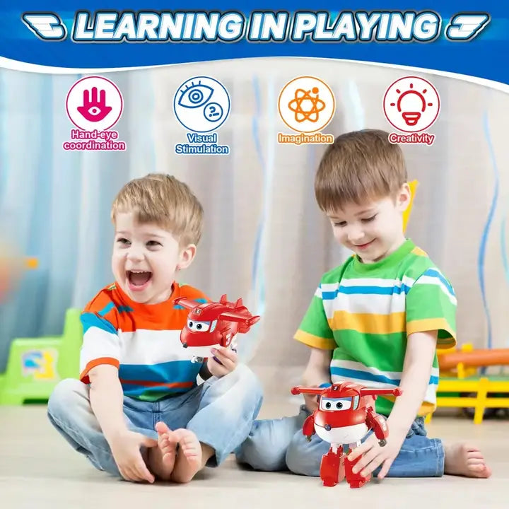 Super Wings 5" Transforming Toys | Jett Airplane