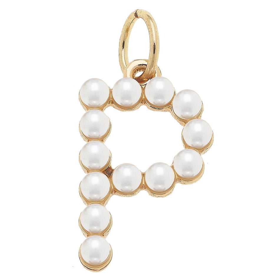 Pearl-Studded Letter Charm