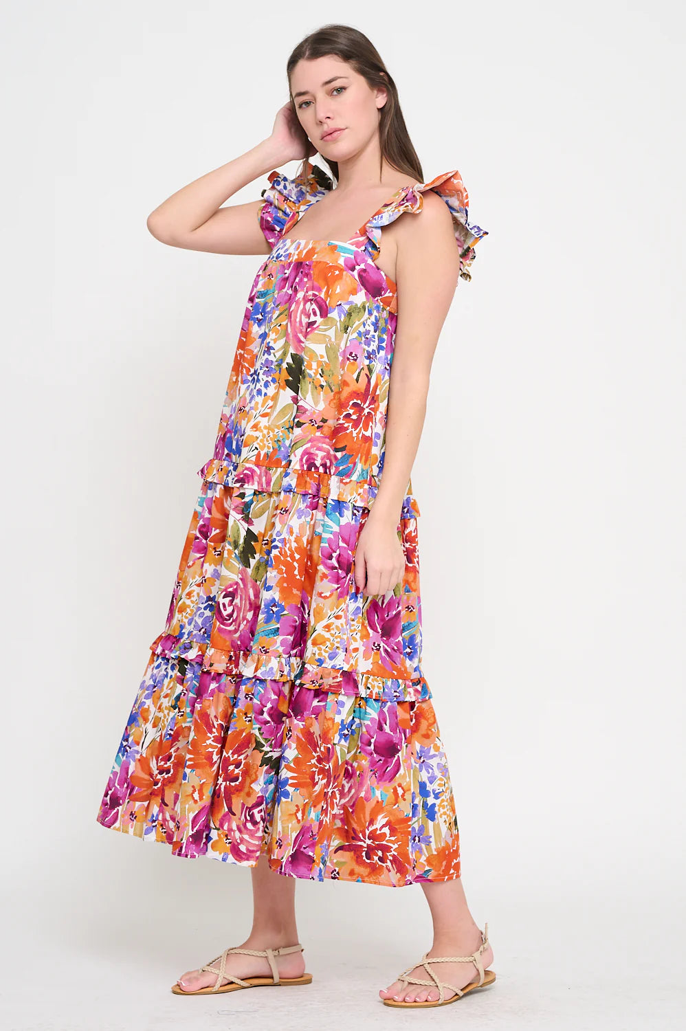 Fall Fiesta Ruffle Maxi Dress