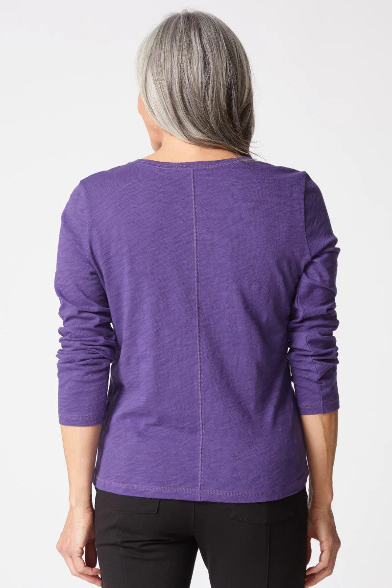 Cotton Pebble Long Sleeve Coverstitch Tee