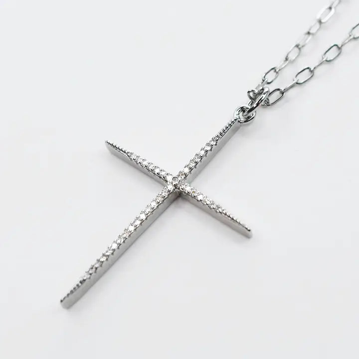 Full Of Grace Cross Necklace | Silver