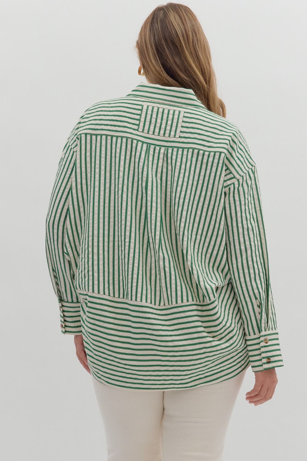 Chic In Striped Button Down Top