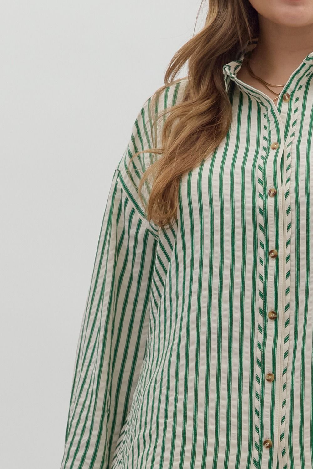 Chic In Striped Button Down Top