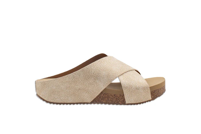 Ablette Faux Leather Criss Cross Sandal