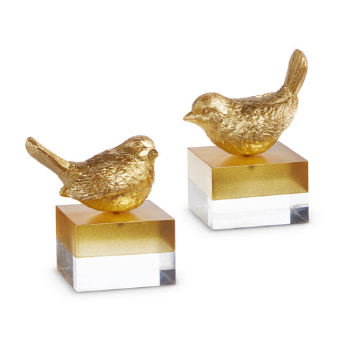 5" Gold Bird On Two Toned Block | Two Styles