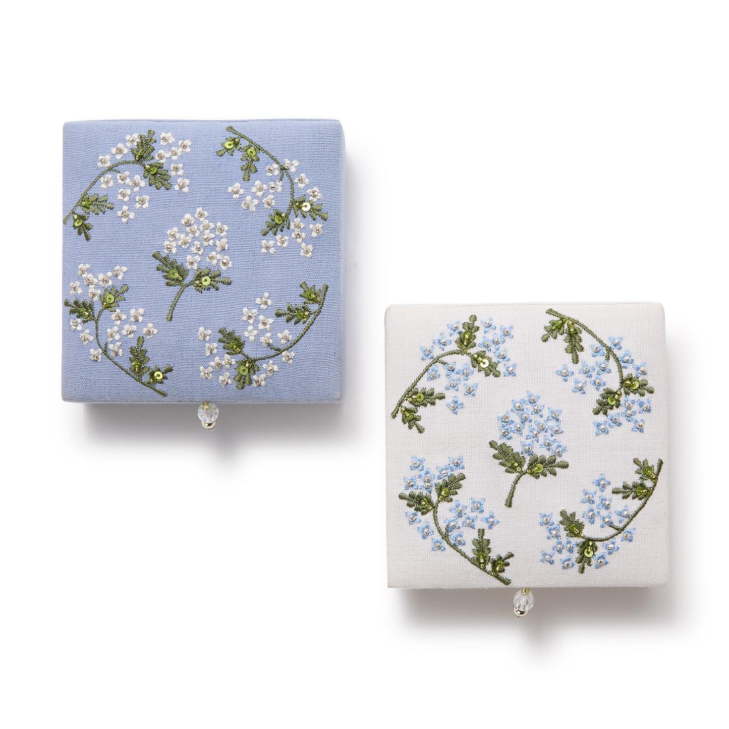 Hydrangea Linen Fabric Small Jewelry Box