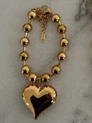 Bubble Heart Bracelet | Gold