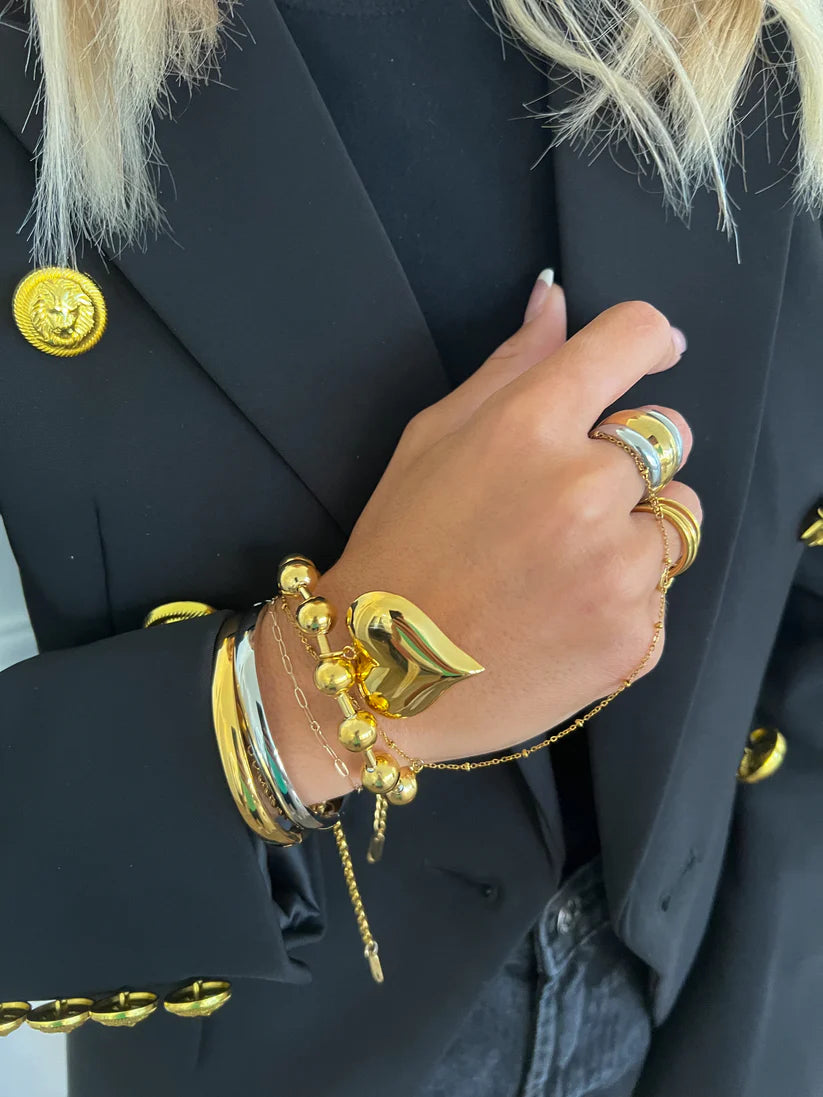 Bubble Heart Bracelet | Gold