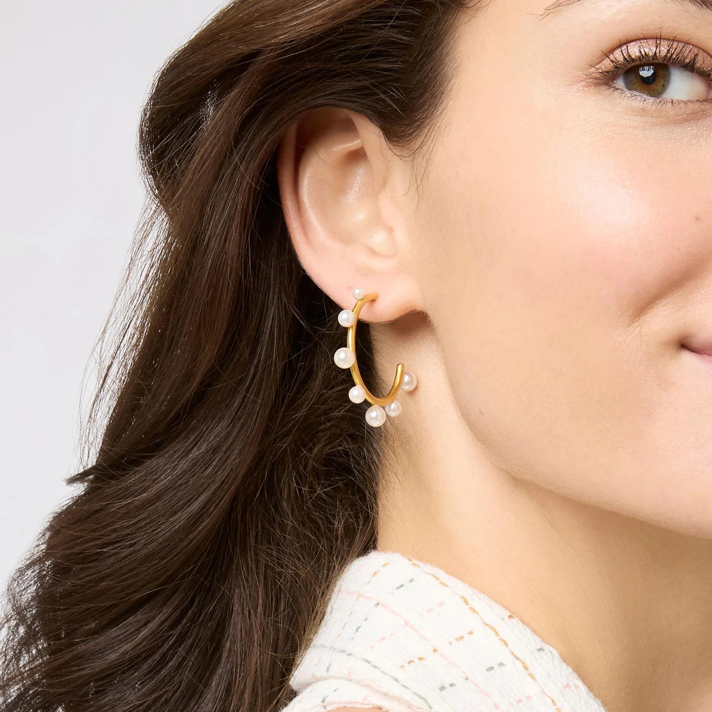 Hydra Stone Hoop Earring | Pearl | Julie Vos