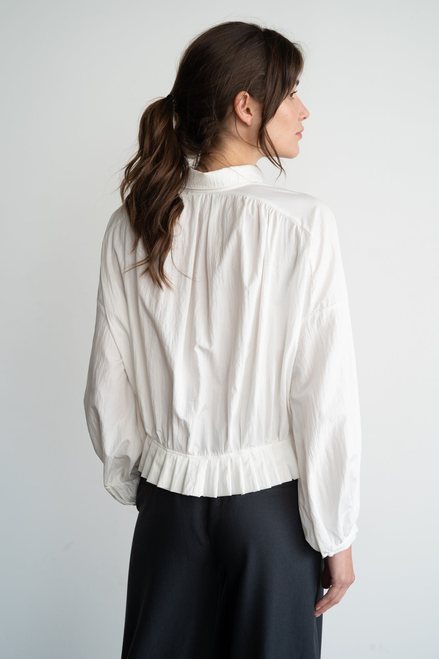 Pleated Hem Raglan Blouse