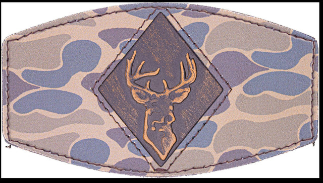 Buck Old School Camo Brown Leather Patch Hat