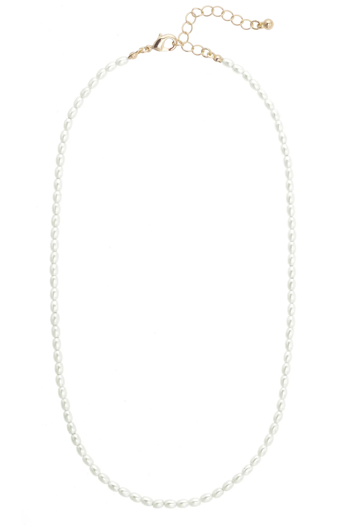 Thelma Mini Freshwater Pearl Beaded Necklace in Ivory