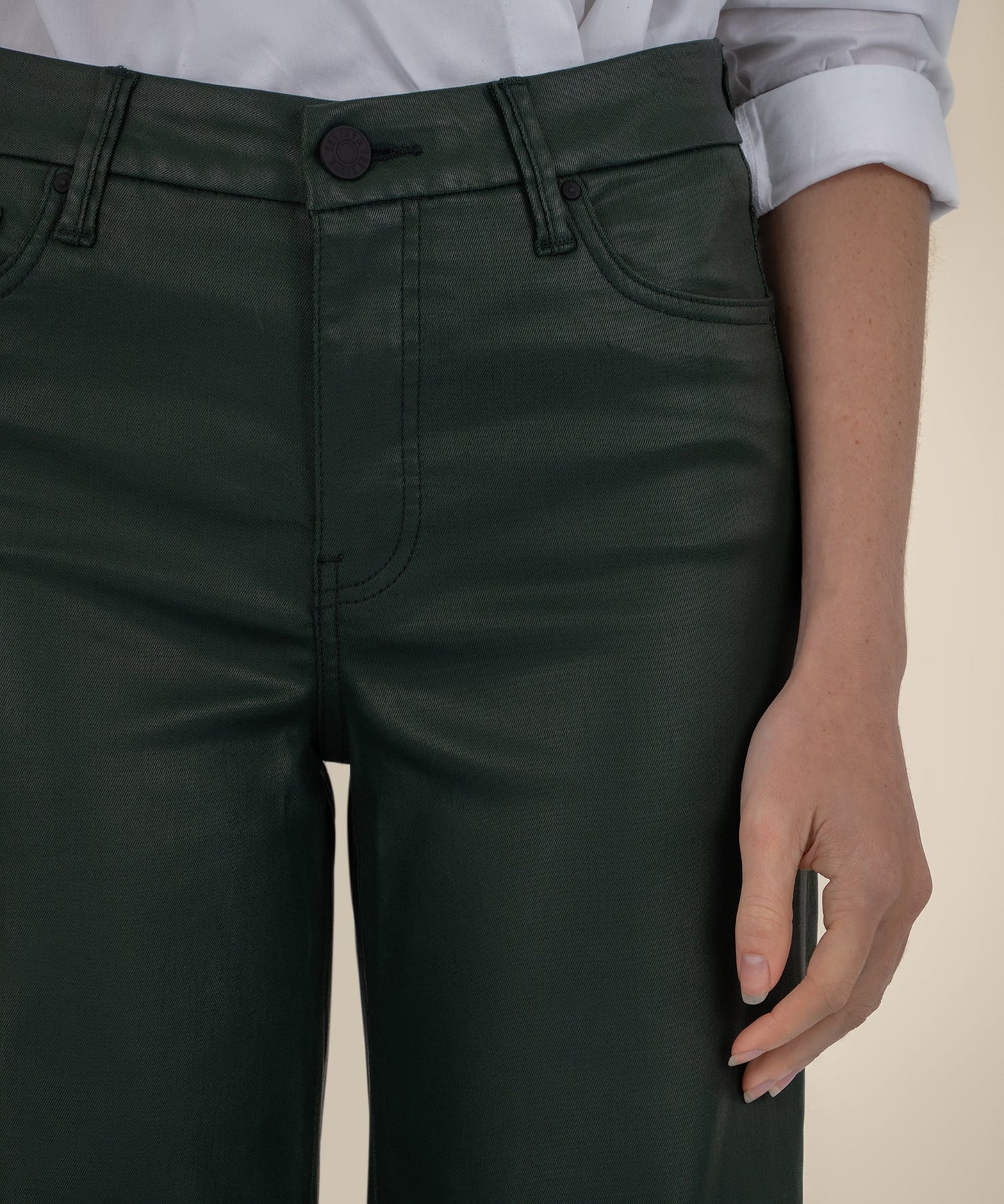 Meg Coated High Rise Wide Leg