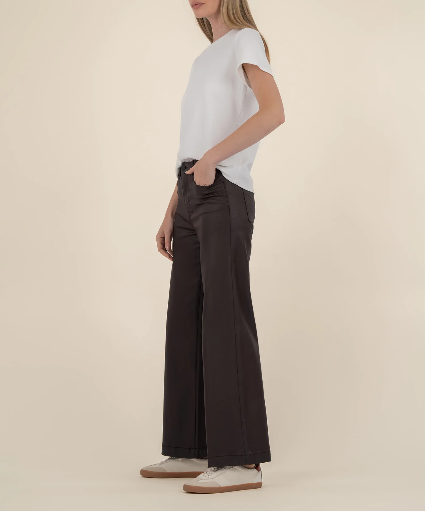 Meg Coated High Rise Wide Leg