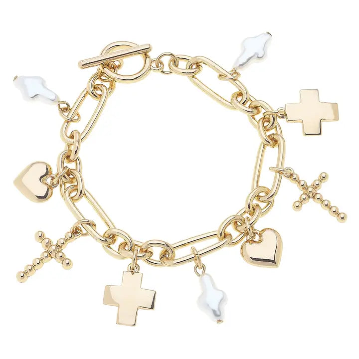 Helena Cross Charm Bracelet