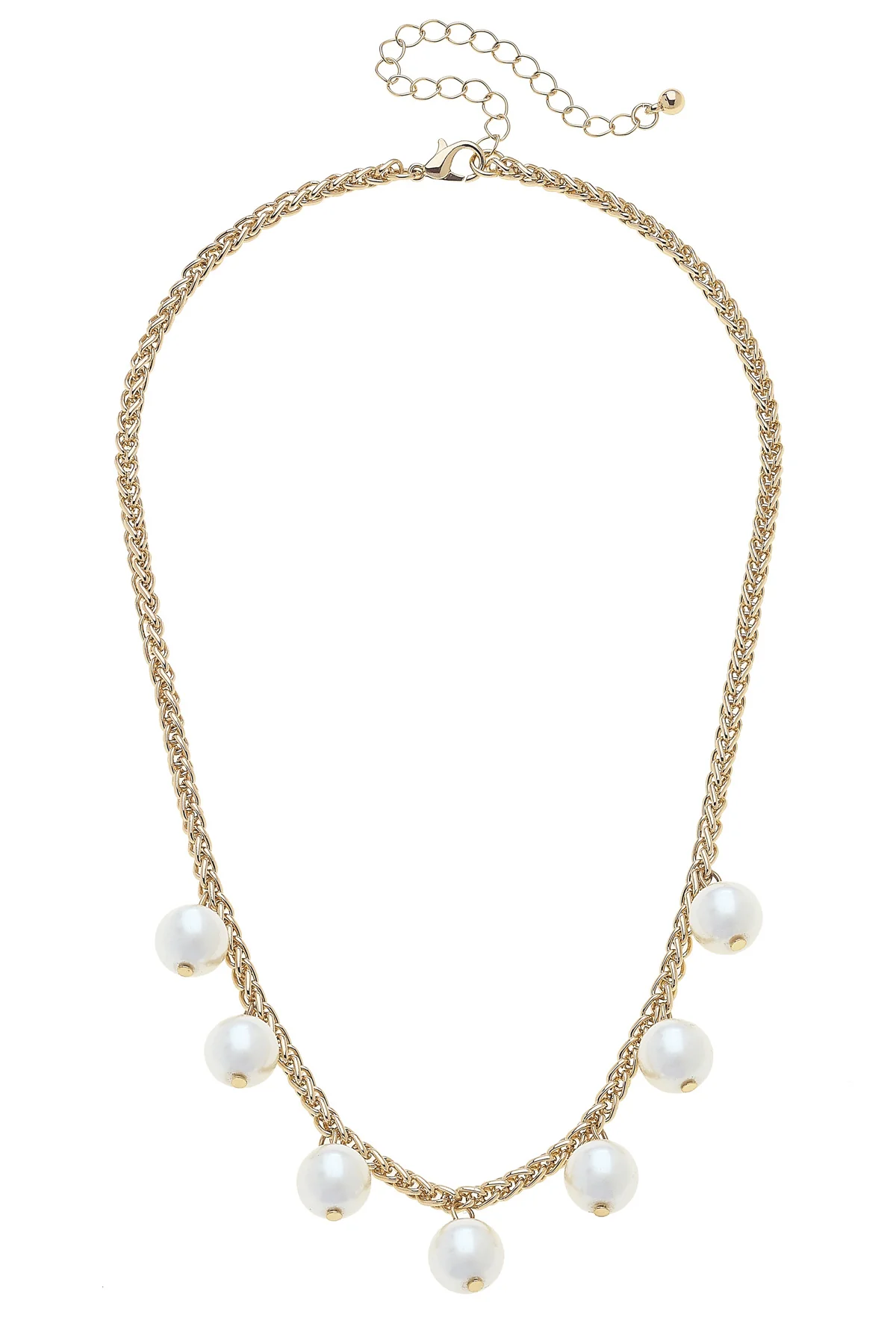 Harley Pearl Chain Necklace in Shiny Gold