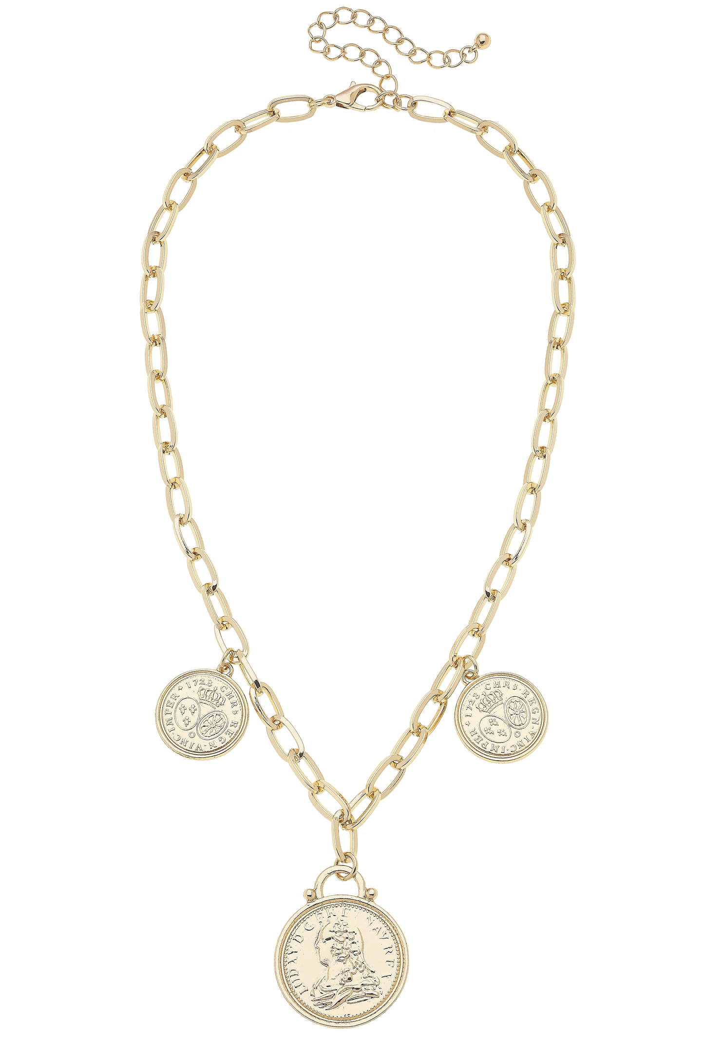 Alessi 3-Coin Necklace in Shiny Gold