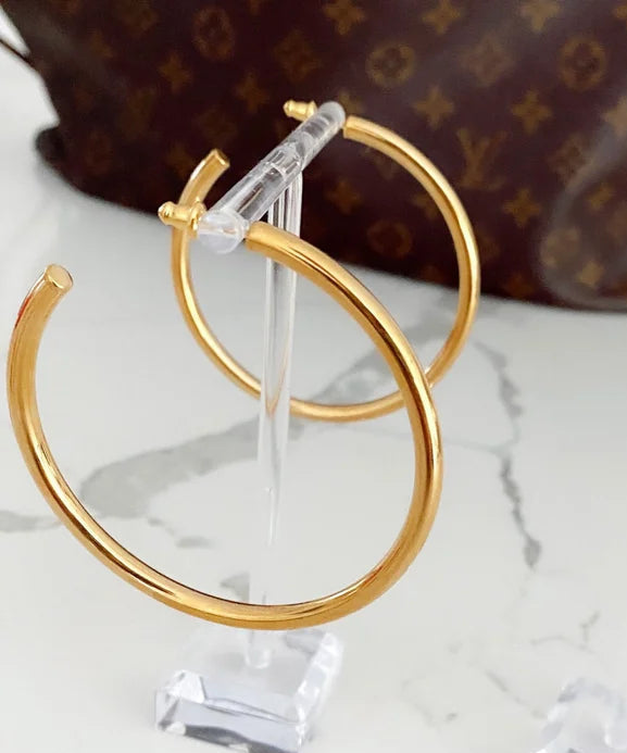 Large Hoop Earrings | Gold