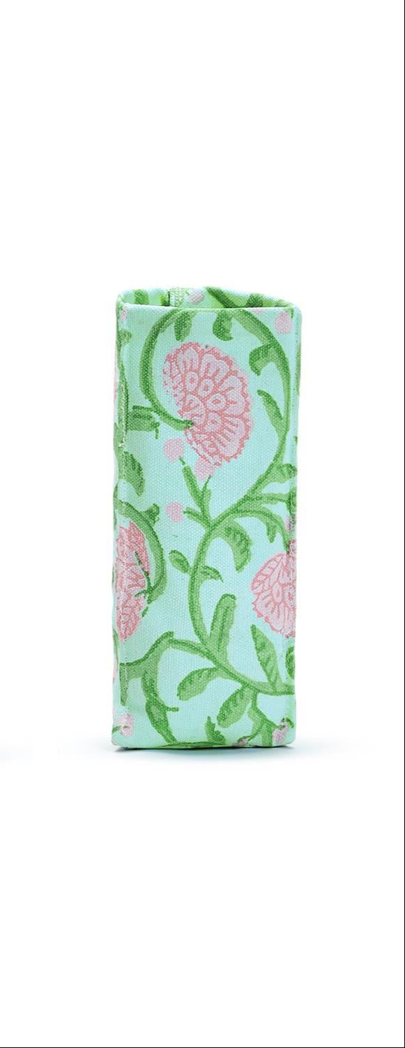 "Looking Good" Floral Block Print Standing Triangular Weighted Eyeglasses Holder in Gift Box