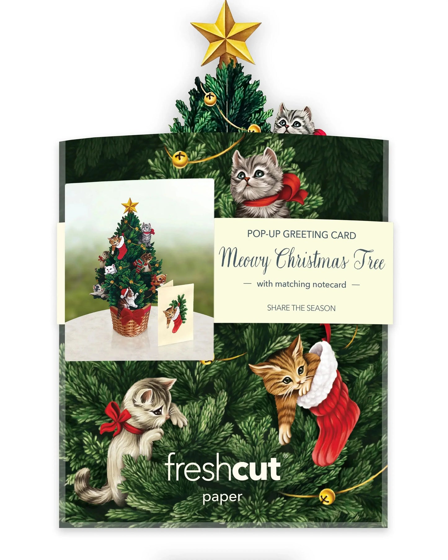 Mini Pop Up Card | Meowy Christmas Tree