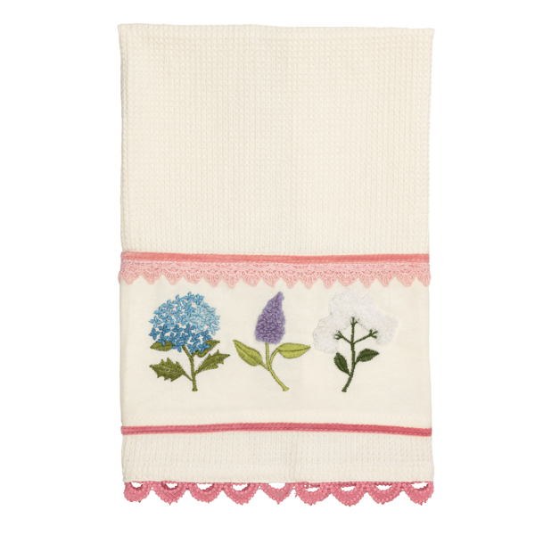 Flower Embroidered Towel