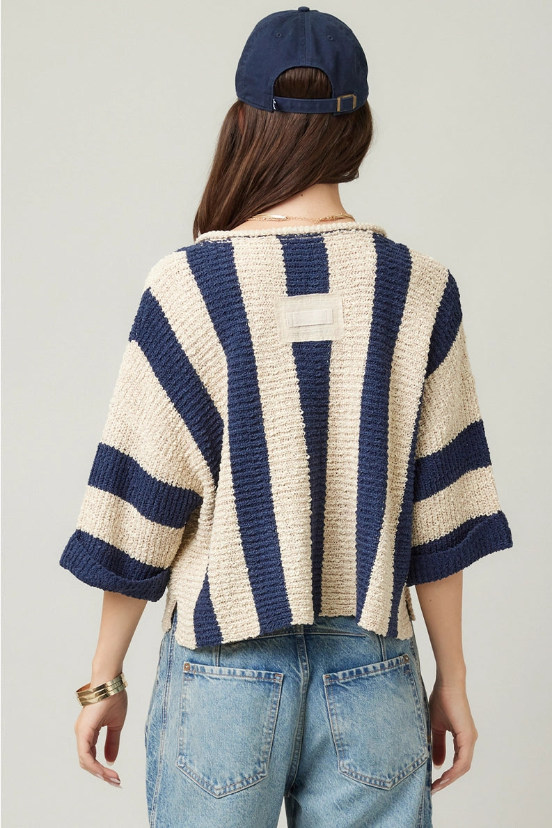 Striped Vibes Cropped Sweater