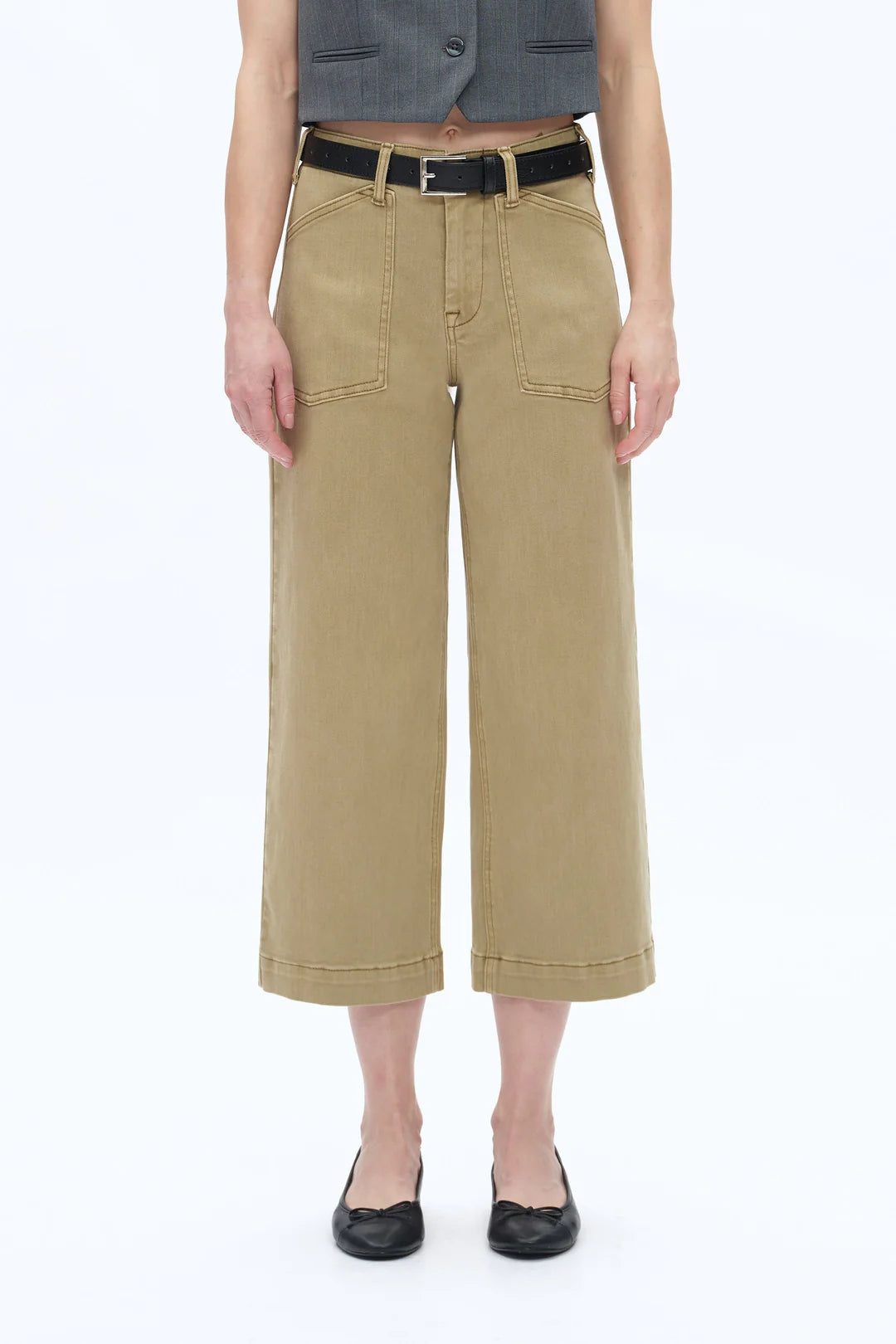 Mid Rise Wide Leg Pants