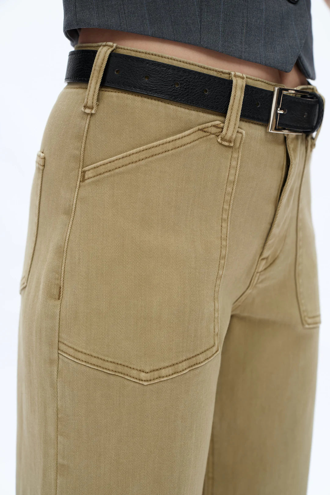Mid Rise Wide Leg Pants