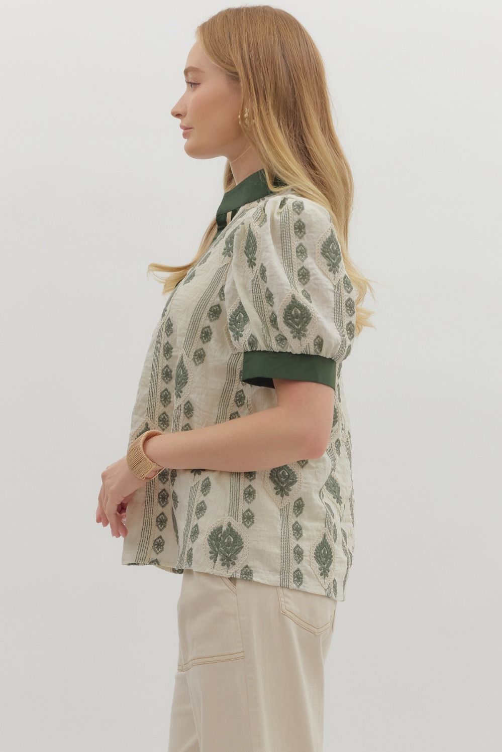 Embroidered Dream Puff Sleeve Top