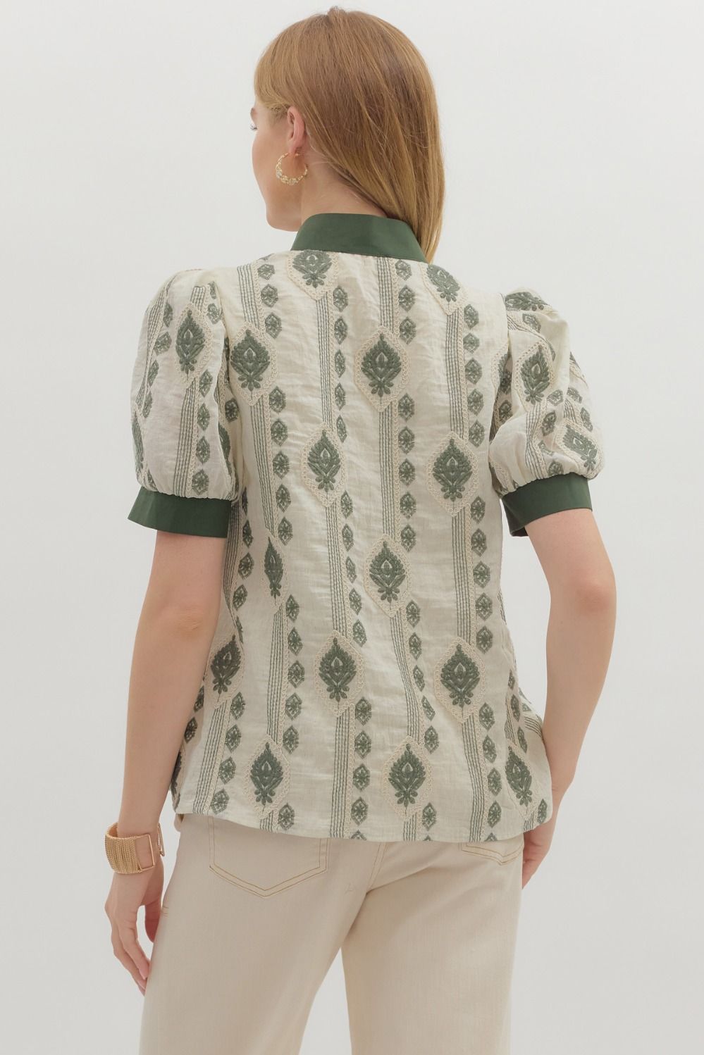 Embroidered Dream Puff Sleeve Top