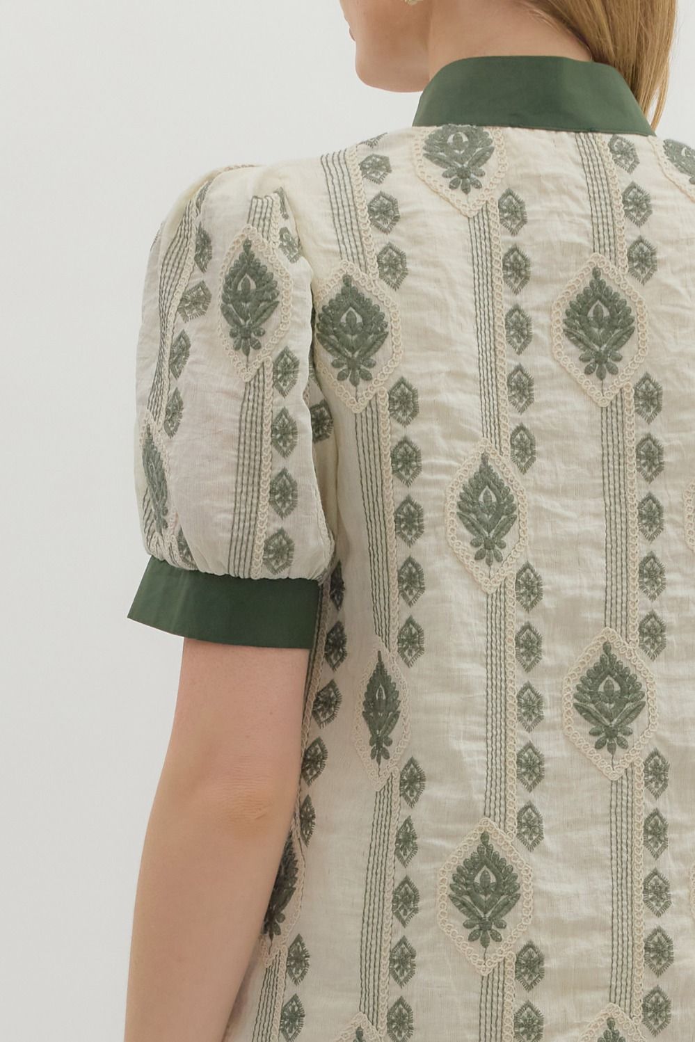Embroidered Dream Puff Sleeve Top