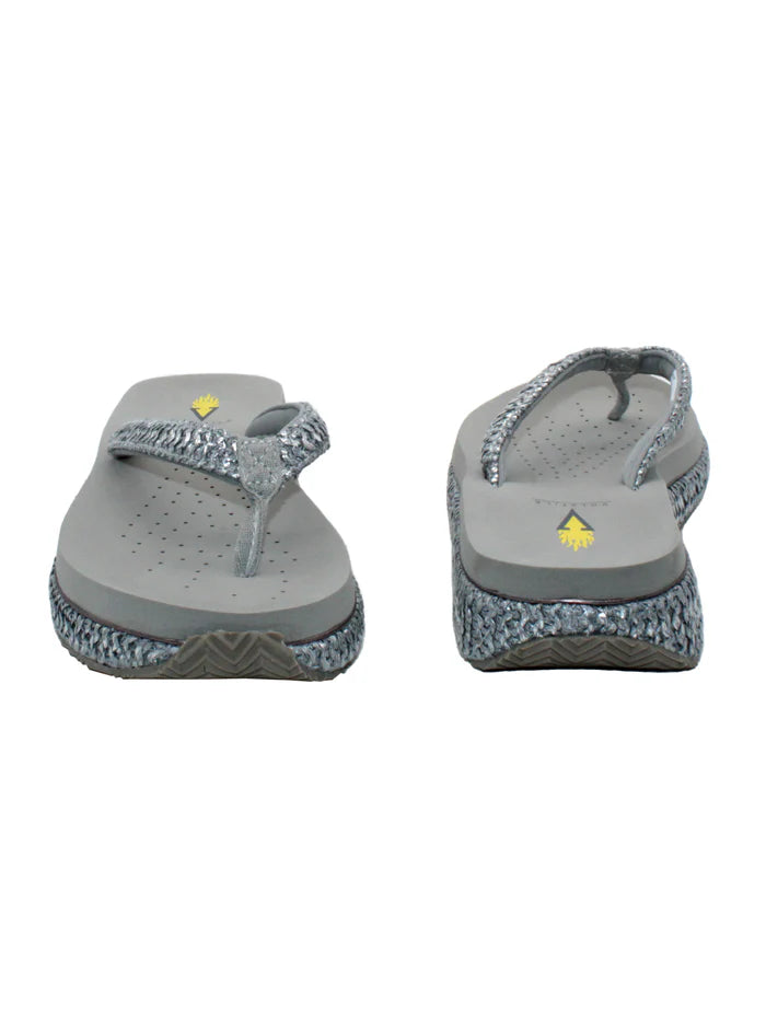 Palau Synthetic Raffia Low Thong Sandal