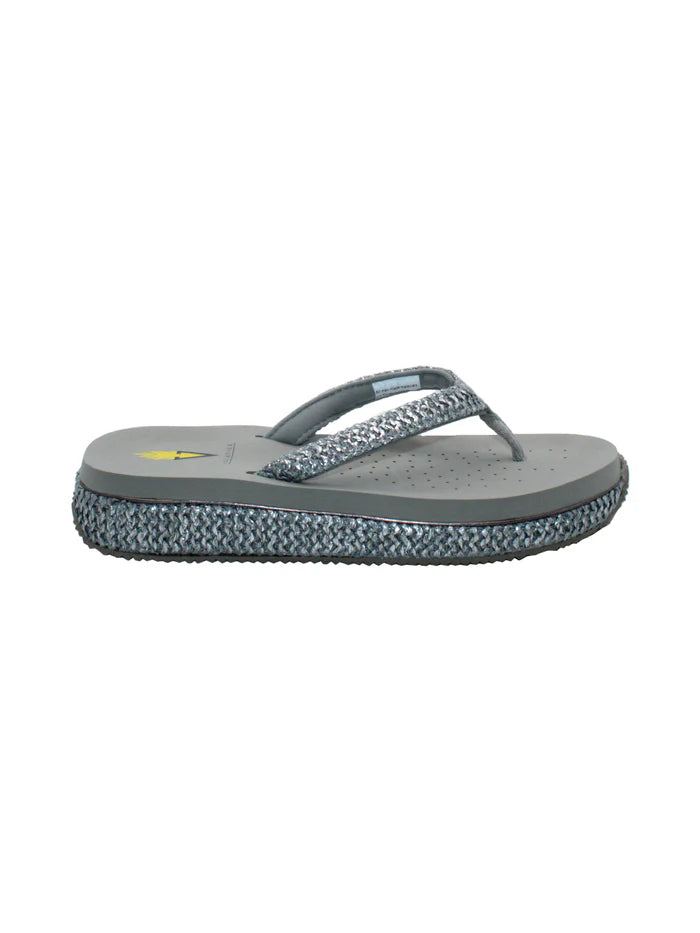 Palau Synthetic Raffia Low Thong Sandal