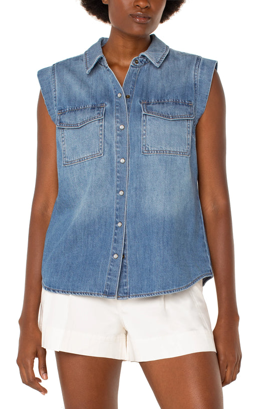 Sleeveless Shirt With Pockets | Liverpool