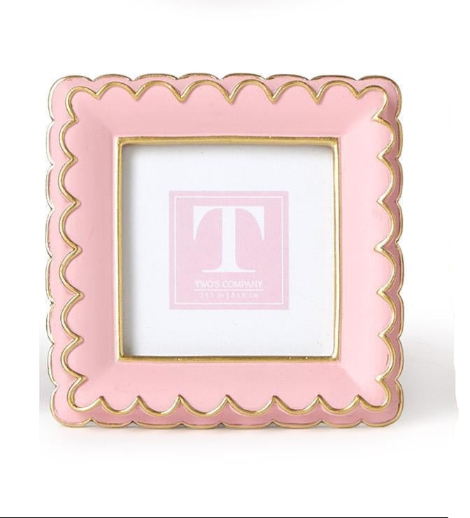 Pink Scalloped Mini Photo Frame
