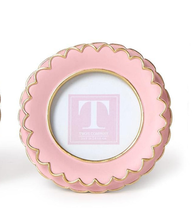 Pink Scalloped Mini Photo Frame