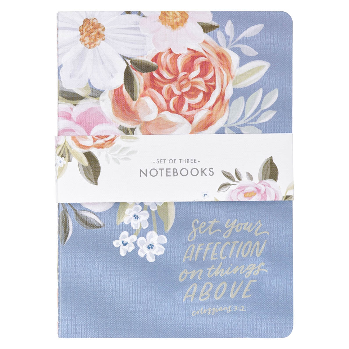 Blue Floral Notebook Set of 3