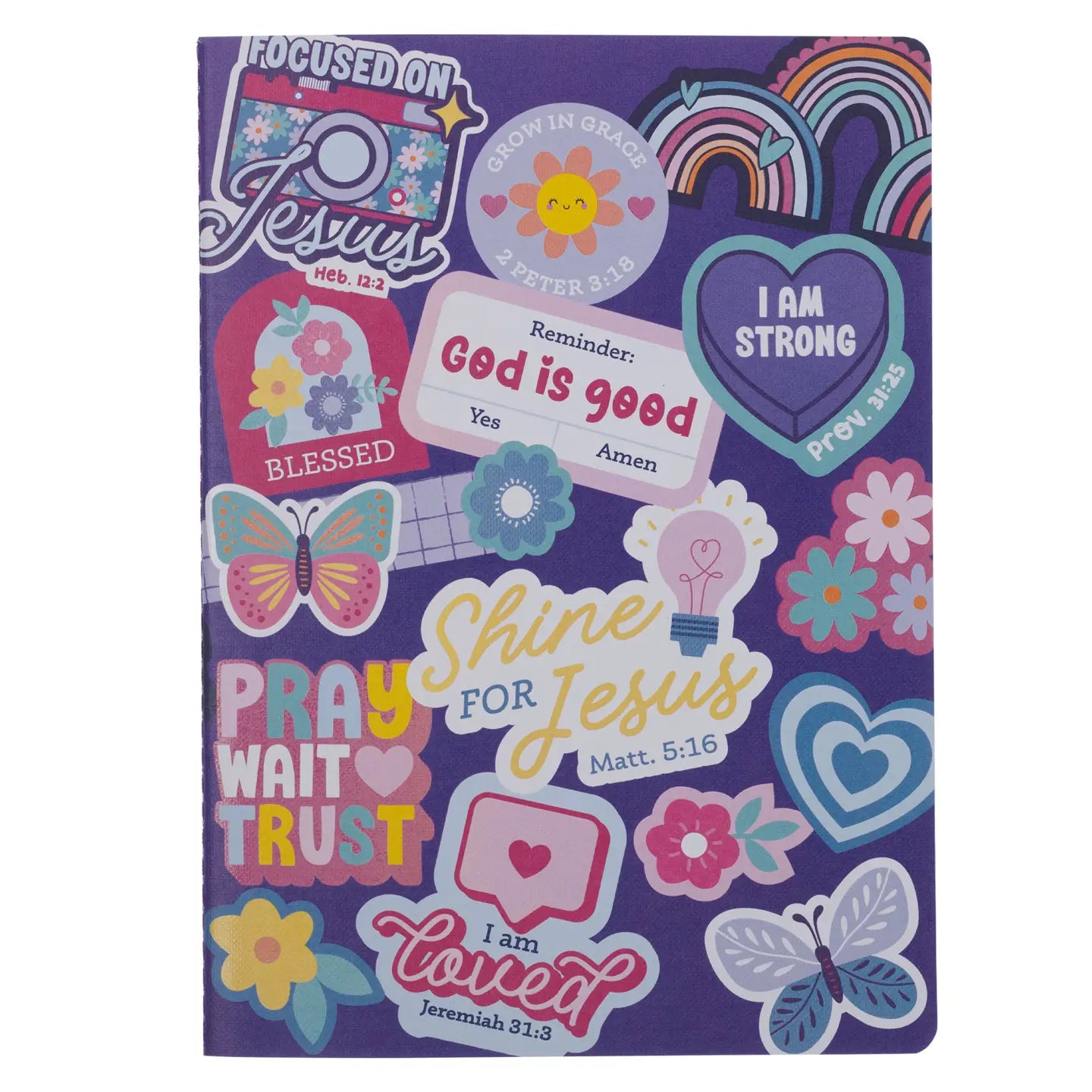 Shine for Jesus Purple Stickers Notebook