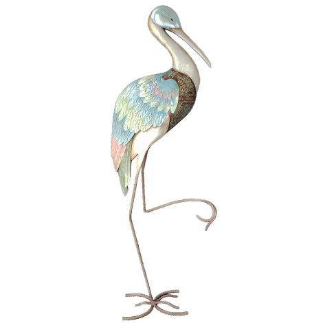 Right Wading Stork | 31" Metal & Capiz Art