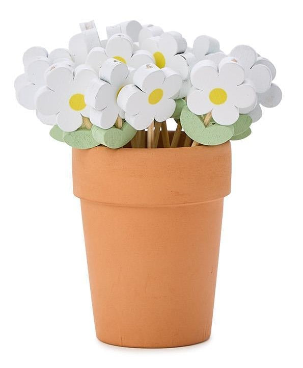 Flower Cocktail Picks In Flower Pot Holder