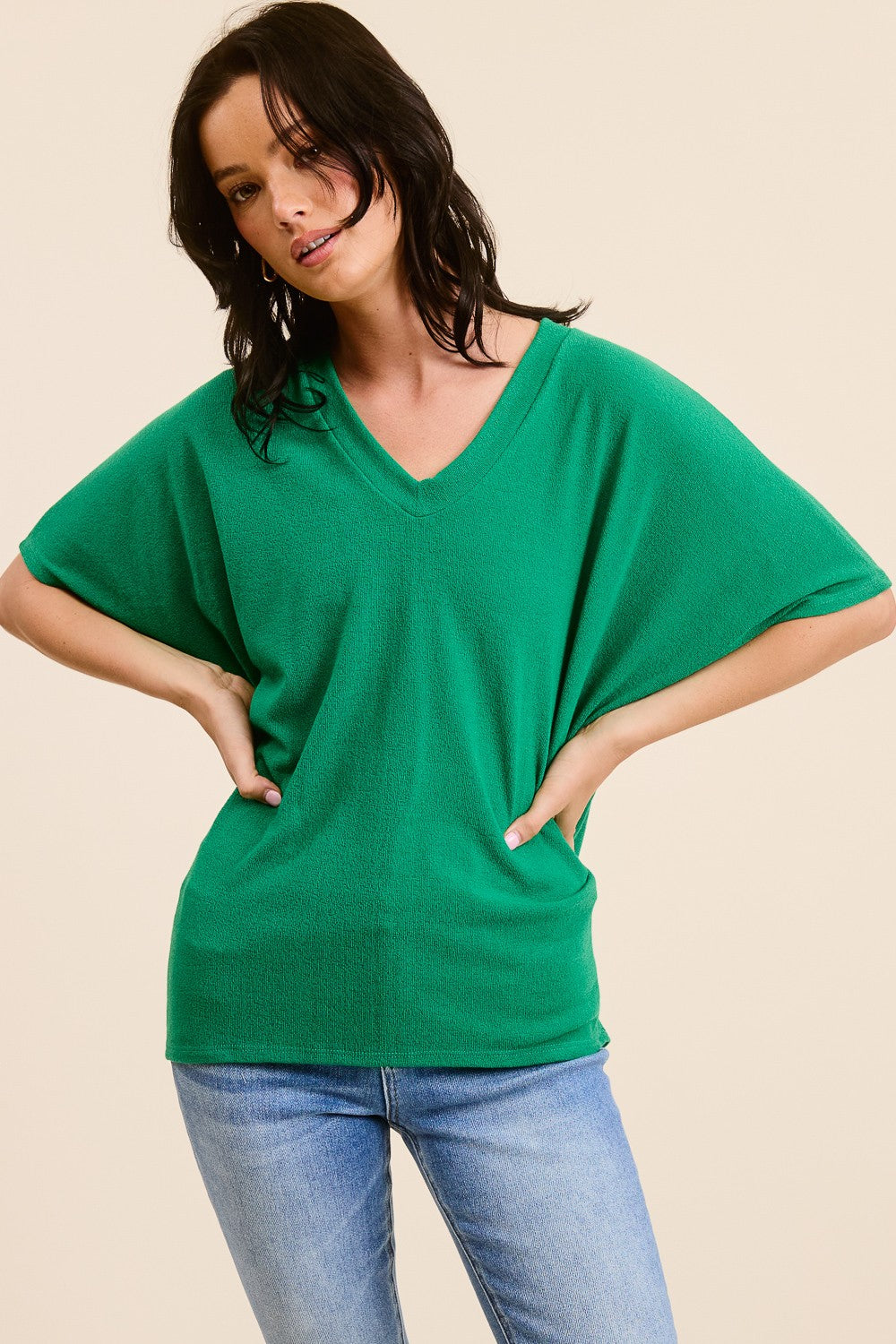 Short Sleeve V Neck Callie Cacoon Top