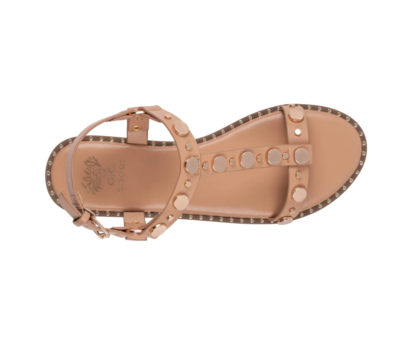 Trinity Studded Strappy Flat Sandal