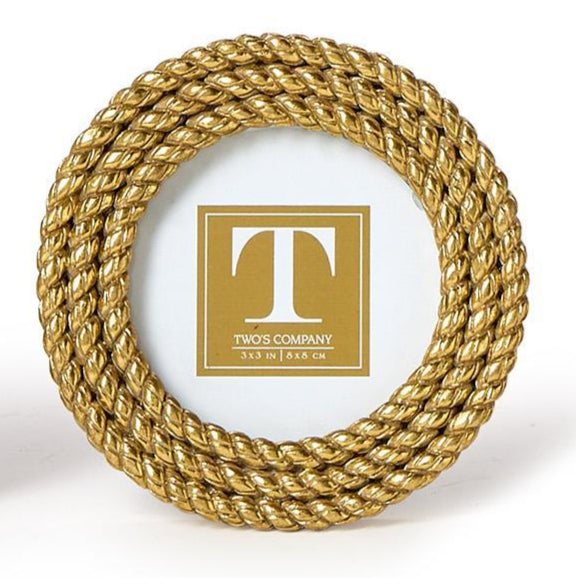 Triple Rope Gold Mini Photo Frame
