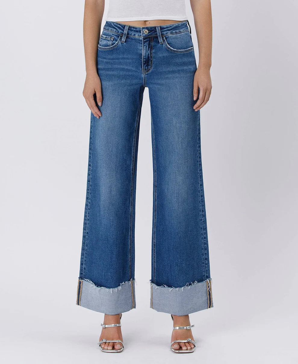 Remedy High Rise Cuffed Wide Jeans