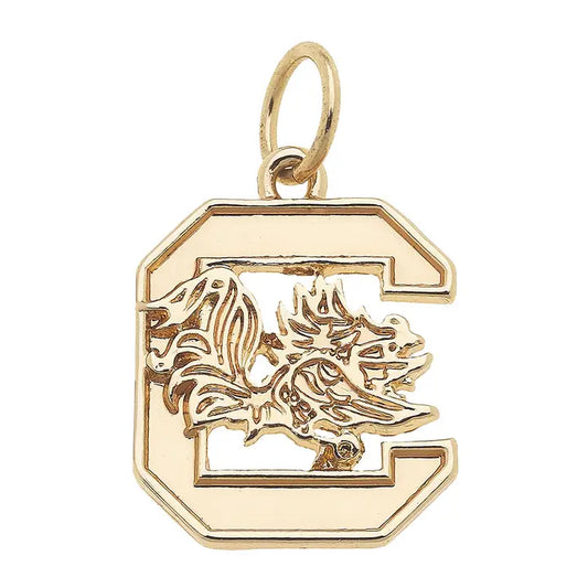 South Carolina Gamecocks Shiny Gold Logo Charm