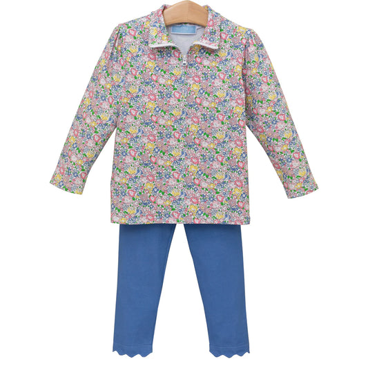 Floral 1/4 Zip Pullover Set | Trotter Street