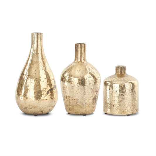Antique Copper Matte Glass Bottle Vases